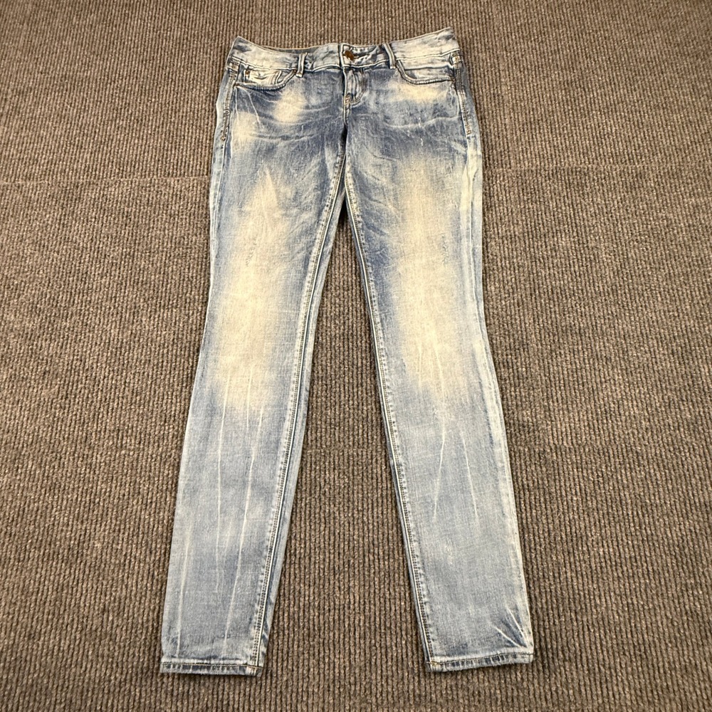 Express Jeans Womens Size 8R Light Wash Skinny Low Rise Denim Pants ID 90066